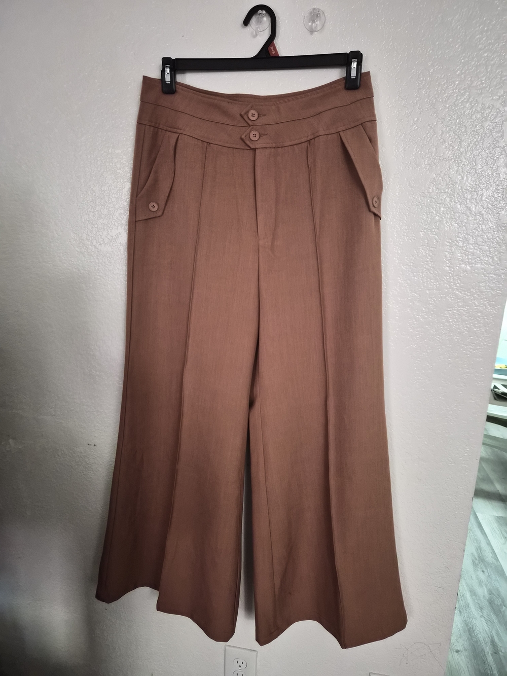 High-Rise Wide Leg Pants in Rust